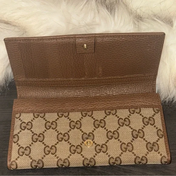 💰⬇️ GUCCI 
Pre-Loved Beige GG Canvas Flap Continental Wallet 💕 - Picture 8 of 16
